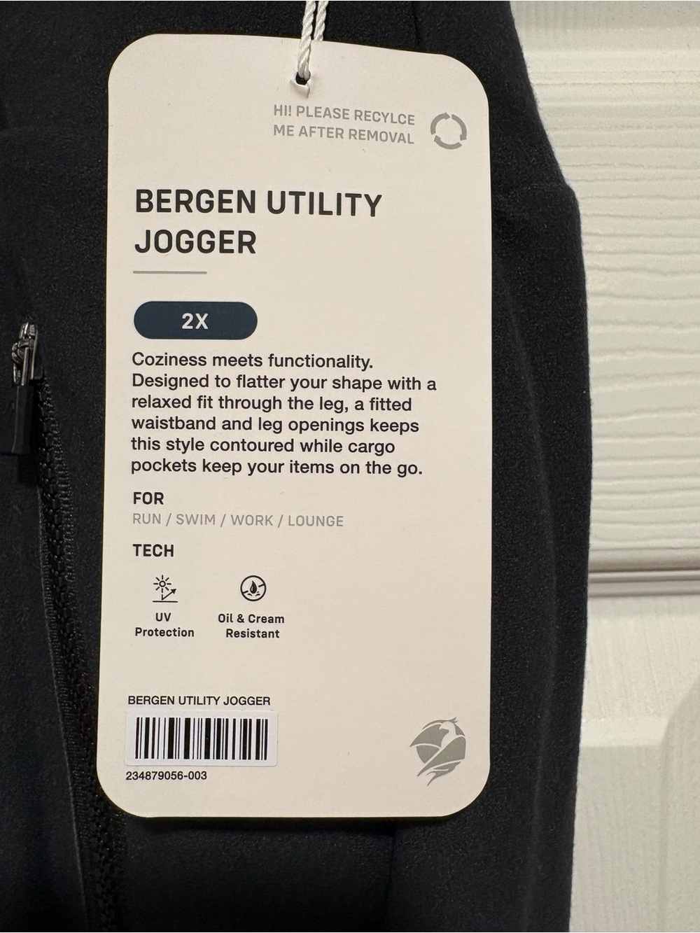 Phoenix Active Black Bergen Utility Jogger Size 2X NWT - Picture 5 of 14